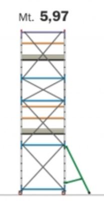 POKER HD PONTEGGIO ACCIAIO PROFESSIONALE 160x80 C/2 PIANI LAVORO-STAFFE EN m5,97   FRIGERIO