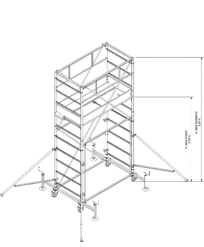 Trabattello in acciaio 529EN 2 campate H 3,20 mt IPPIS Trabattello in acciaio 529EN 2 campate H 3,20 mt IPPIS