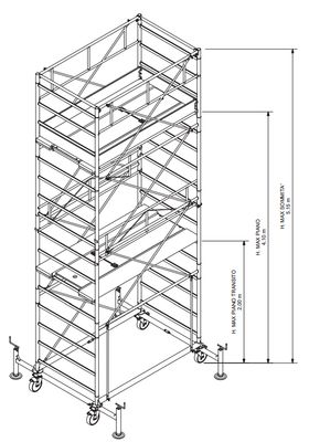 Trabattello in acciaio PROFESSIONALE  H MT 5,15 548EN EN1004   IPPIS