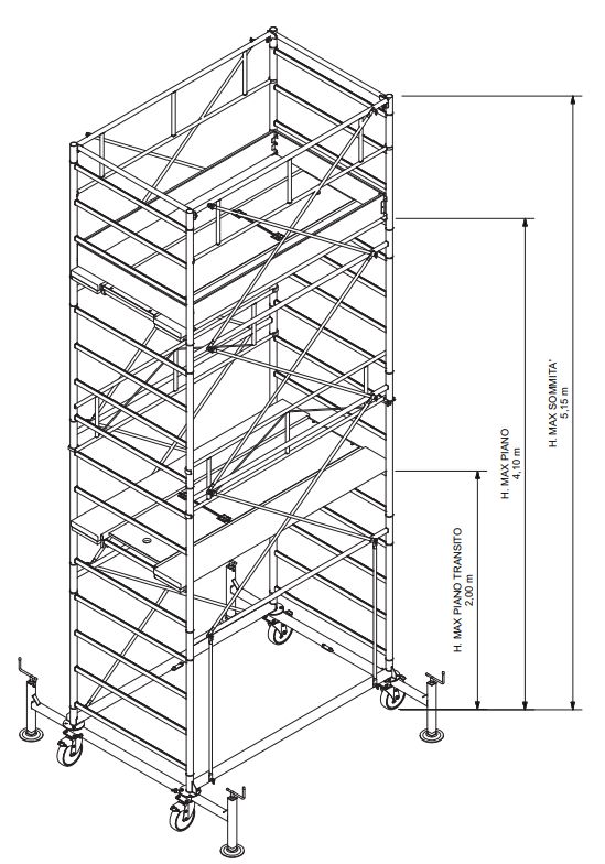 Trabattello in acciaio PROFESSIONALE  H MT 5,15 548EN EN1004   IPPIS