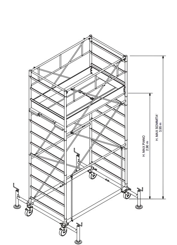 Trabattello in acciaio PROFESSIONALE  H MT 3,95 548EN EN1004   IPPIS
