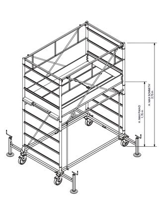 Trabattello in acciaio PROFESSIONALE  H MT 2,75 548EN   EN1004   IPPIS