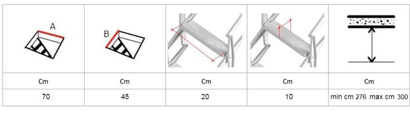 SCALA RETRATTILE IN ACCIAIO SR 70X45X276/300   SCARI