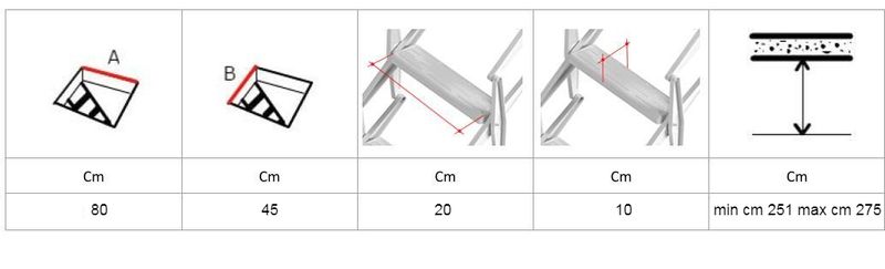 SCALA RETRATTILE IN ACCIAIO SR 80X45X251/275   SCARI
