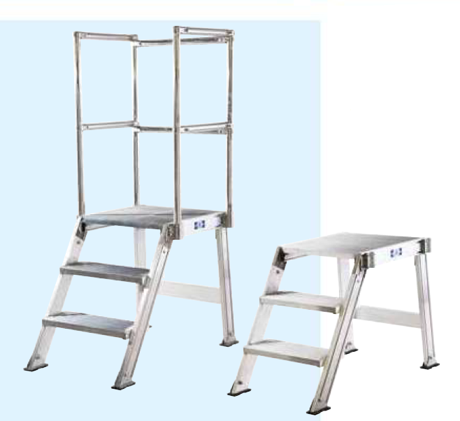 sgabello in alluminio 2 gradini TANGO rampa a 60° mm 800x800  STP