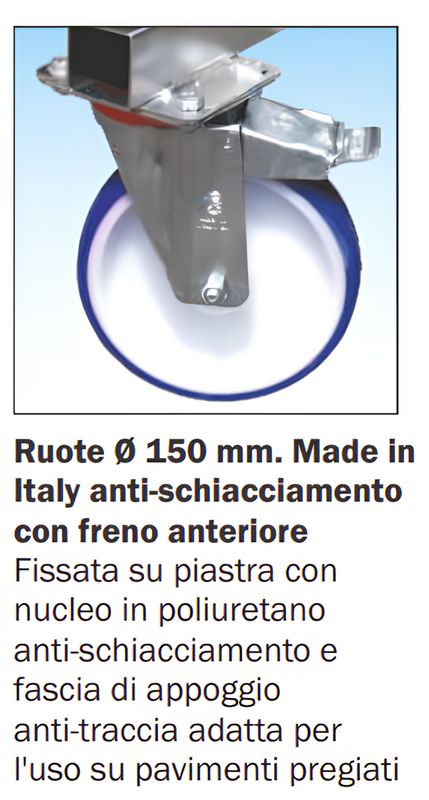 Ruota diam 150 con freno ORIO HD FRIGERIO Ruota diam 150 con freno ORIO HD FRIGERIO