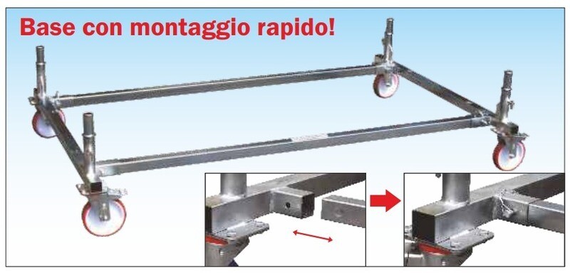 Base completa con ruote ORIO FRIGERIO Base completa con ruote ORIO FRIGERIO