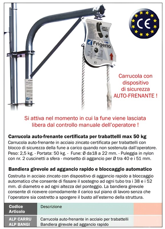Solo Carrucola AUTOFRENANTE PER Trabattelli HD FRIGERIO