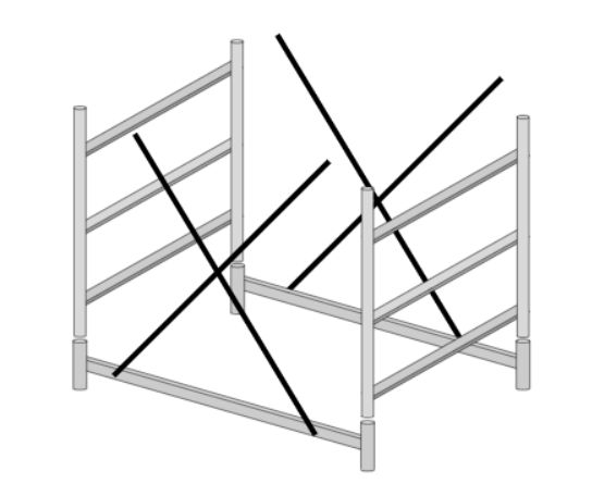 Mezza campata completa (2 mezzi-telai+ 2 traverse+ 2 tiranti a croce) P7 STP Mezza campata completa (2 mezzi-telai+ 2 traverse+ 2 tiranti a croce) P7 STP