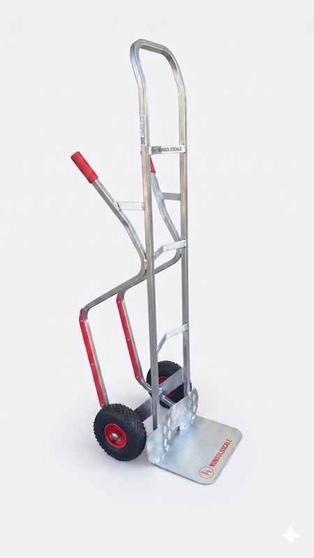 Carrello professionale in alluminio con spalla allungata con slitte   STP