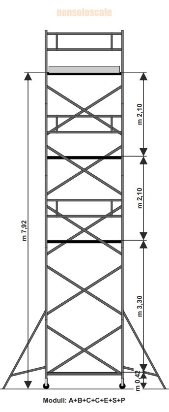 Trabattello professionale JOLLY EN1004 H 8,97 MT