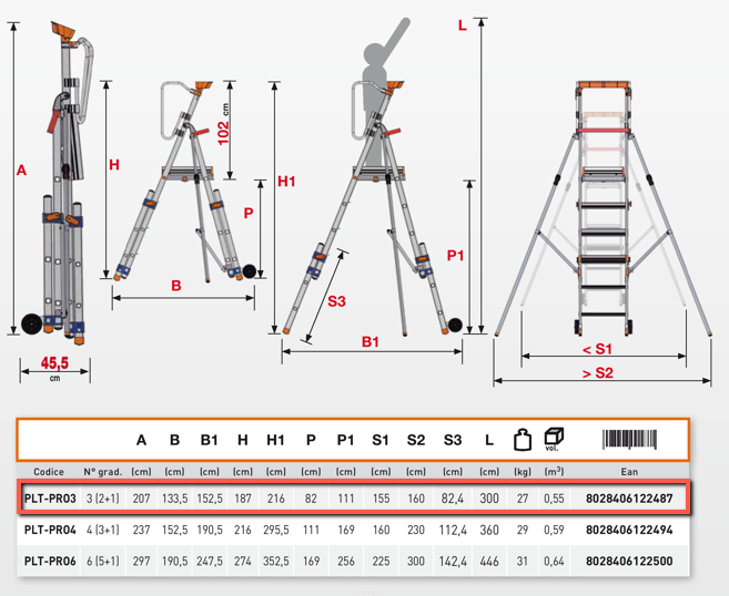 Scala PLATEA PROGRES FACAL 3 (2+1) GRADINI