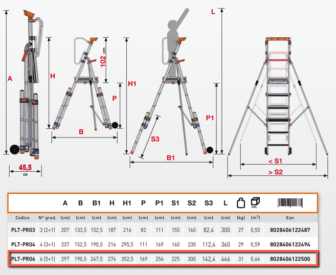 Scala PLATEA PROGRES FACAL 6 (5+1)GRADINI