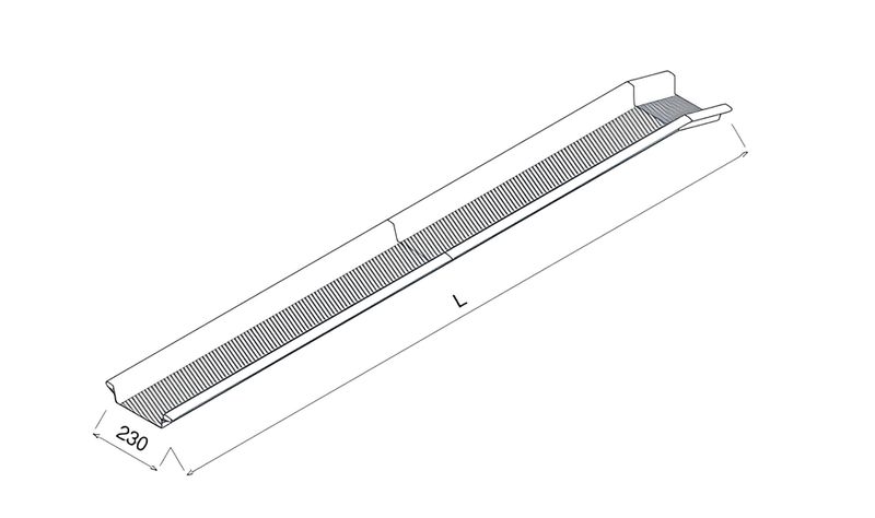 Rampa Pieghevole HM50 � Lungh. 3.000 mm, Largh. Est/Int 230/152 mm, Portata Max 510 kg