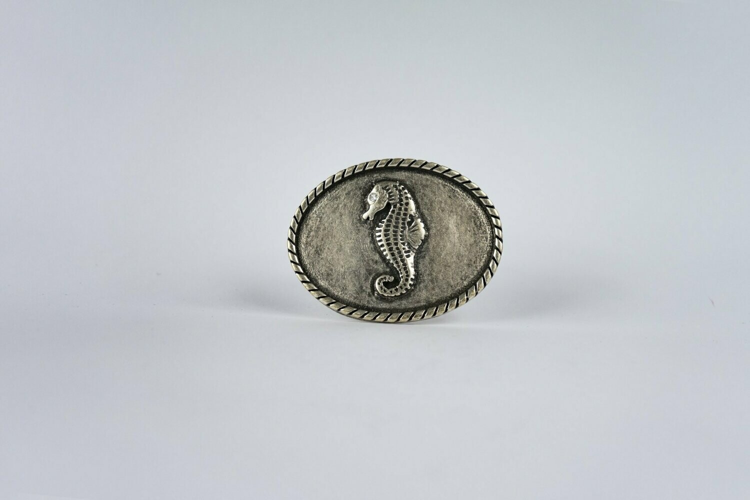 Seepferd oval altsilber