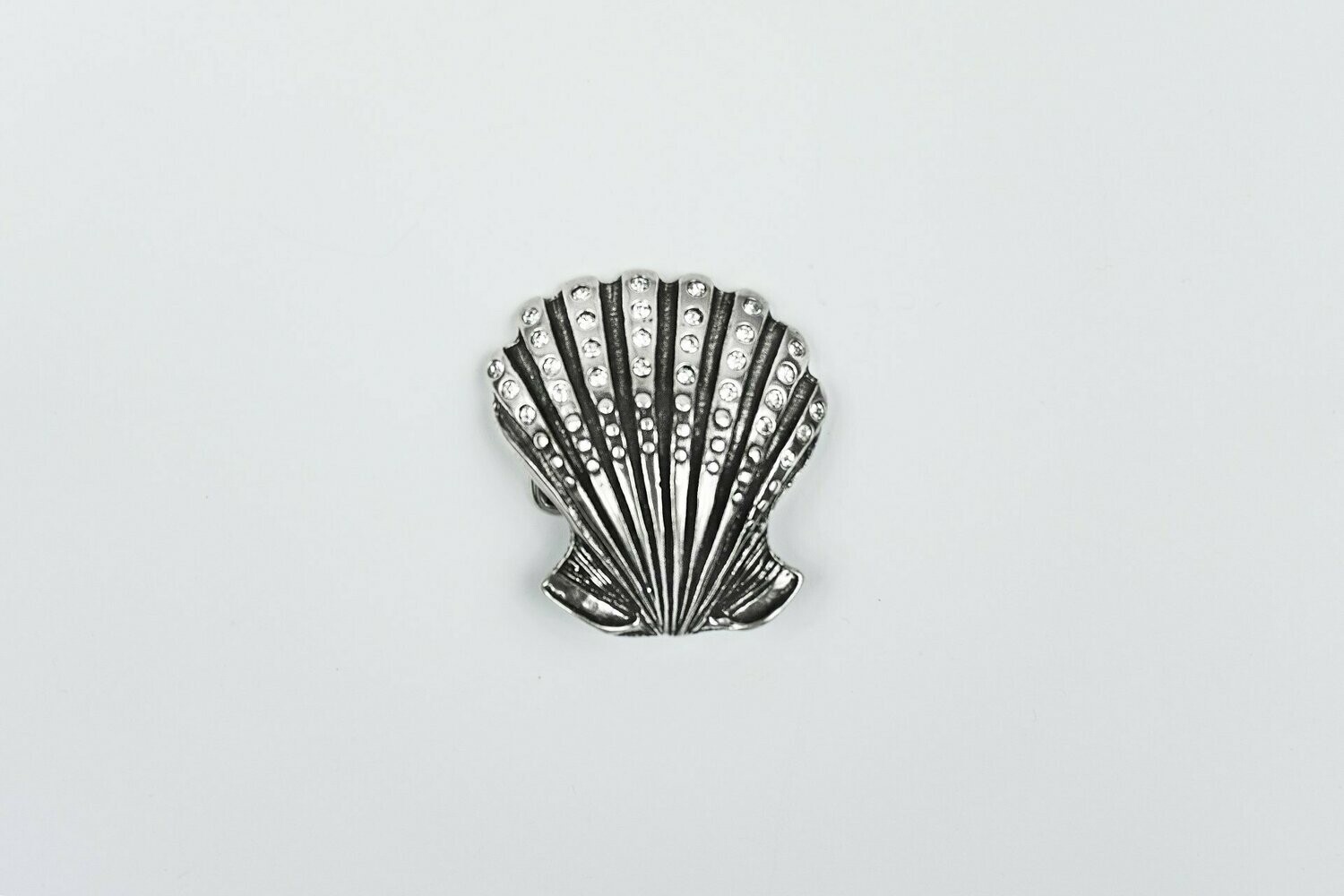 Muschel Strass silber