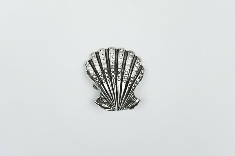 Muschel Strass silber