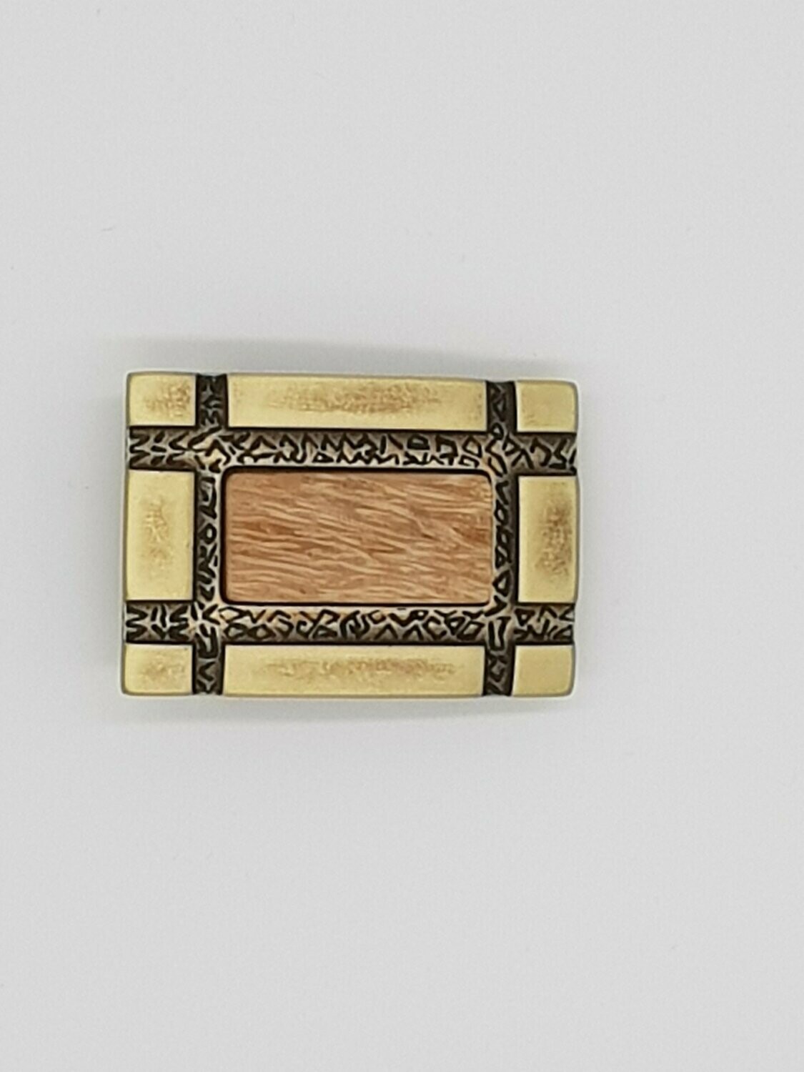 Bronze mit Holz eckig