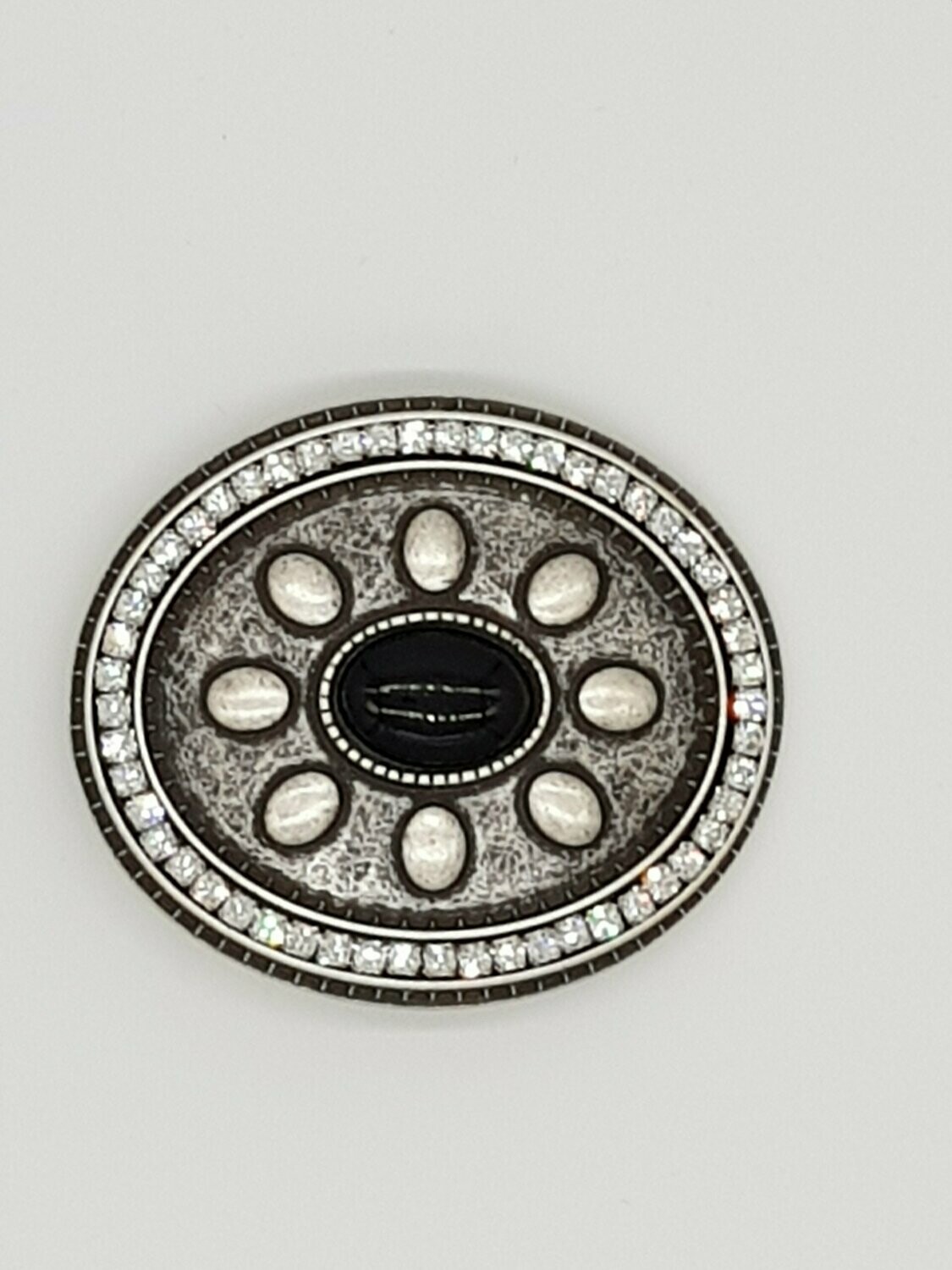 Oval schwarz Stein mit Strass