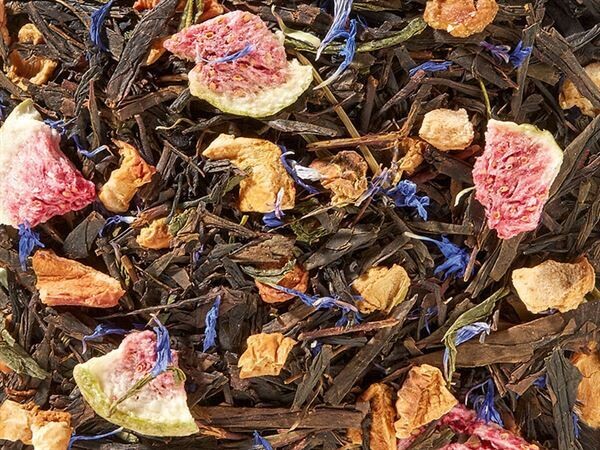 Schwarz-/Grünteemischung, aromatisiert Schwarz-/Grünteemischung, aromatisiert "Black Sencha Süße Feige"
