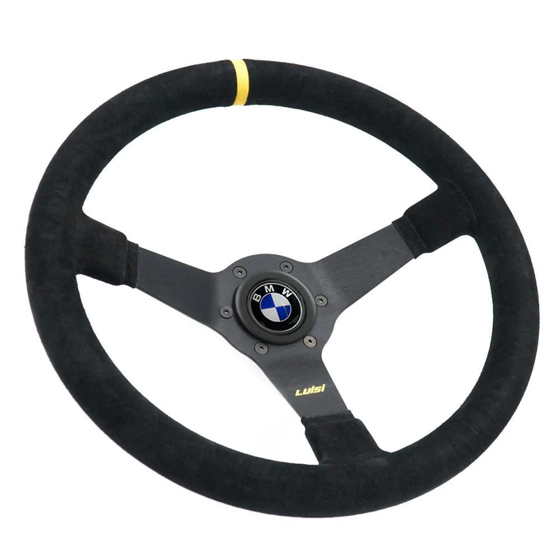 LUISI Mirage Race Sportlenkrad Wildleder Komplettset BMW E36 (geschüsselt / mit TÜV), Auswahl Lenkrad: LUISI Mirage Race YS