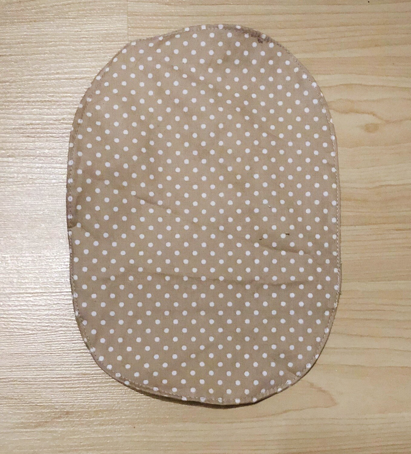 Beige and white polka dot bag cover