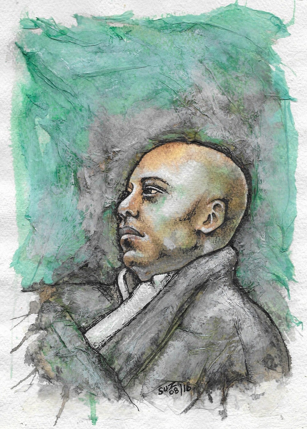 Man With Green Reflection