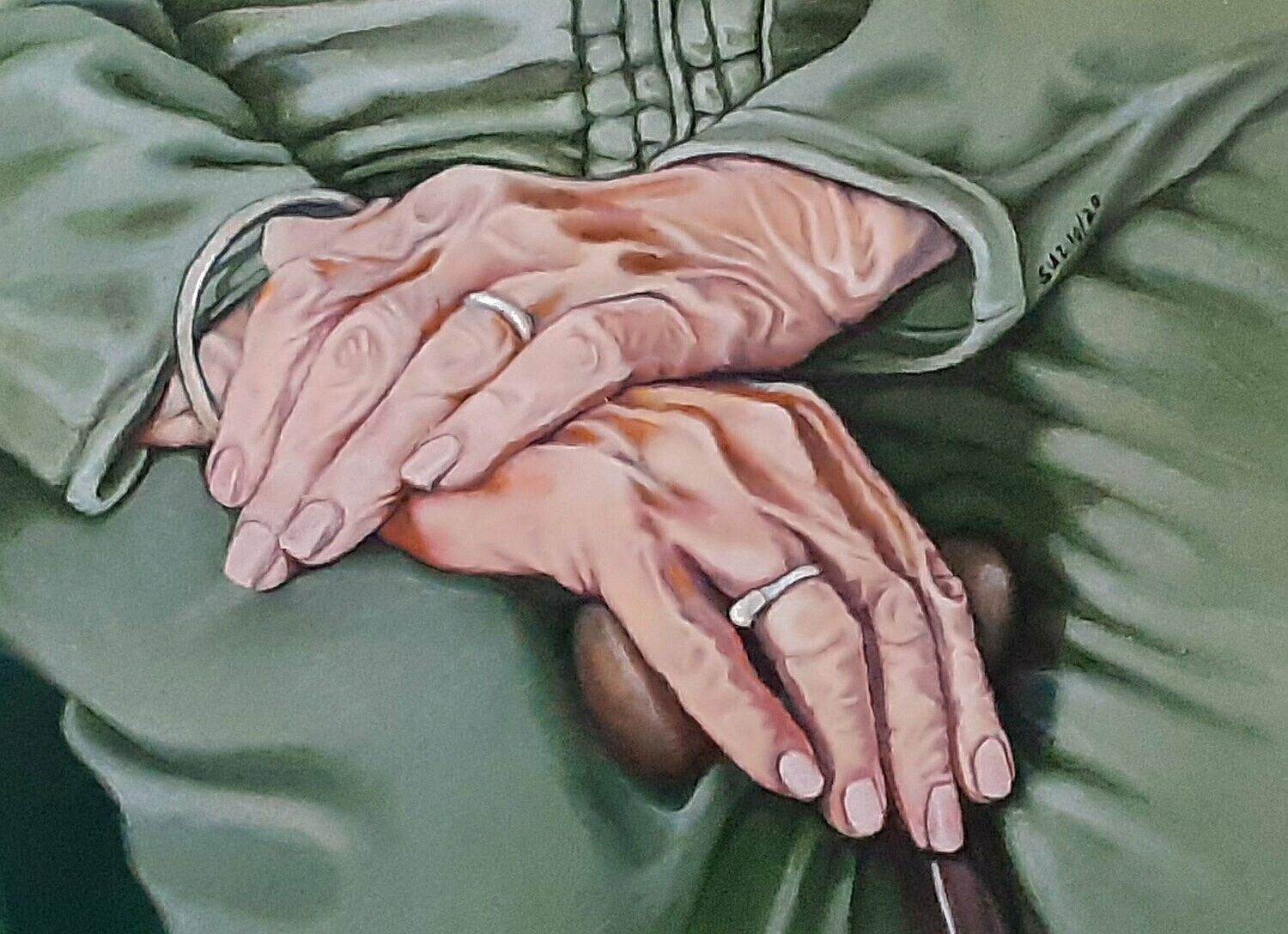 Hands with Walking Cane