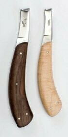 Ringel Straight / Off-set Blade Single Edged Hoof Knife - Wood / Elk Handle