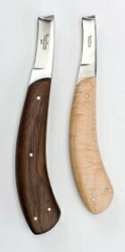Ringel Straight Blade Single Edged Hoof Knife - Wood / Elk Handle
