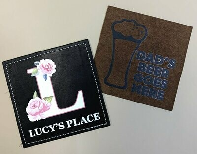 Printed Leather Drinks Coaster (For bulk purchase, please call)