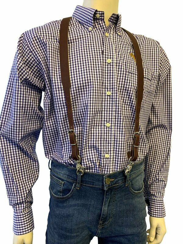 Brown Leather Braces