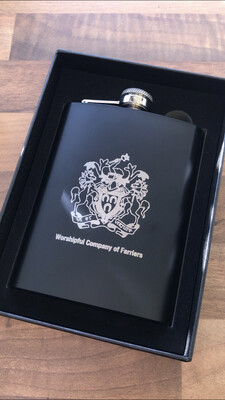 Worshipful Company of Farriers Laser Engraved Hip Flask