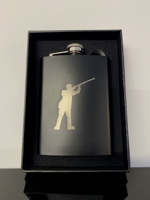 Shooting Laser Engraved Hip Flask