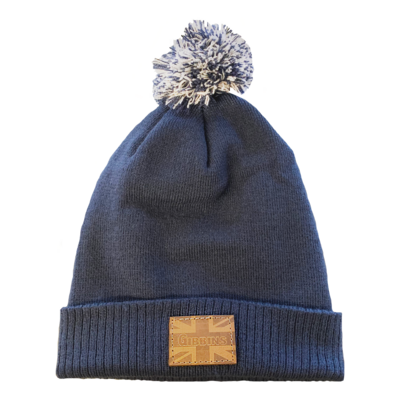 Gibbins Bobble Beanie Hat, Colour: Navy