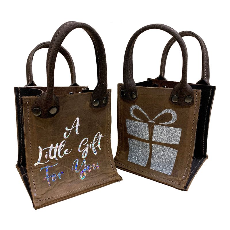 Printed Mini Leather Gift Bags