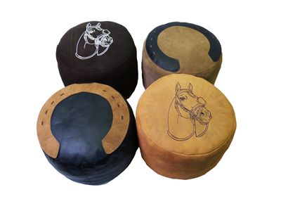 Leather Pouffe
