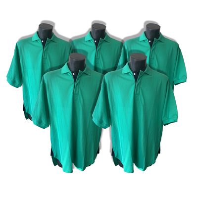 Green/Red Long Back Polo Shirts Bundle of 5