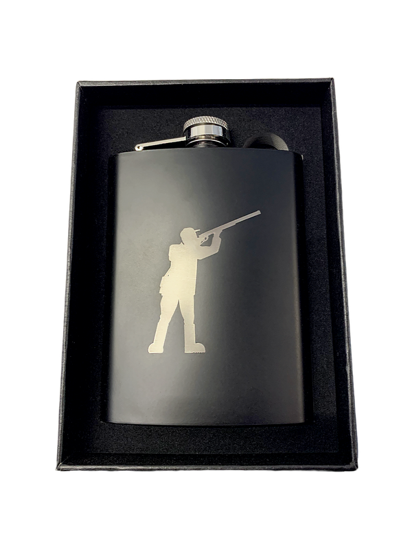 Shooting Laser Engraved Hip Flask