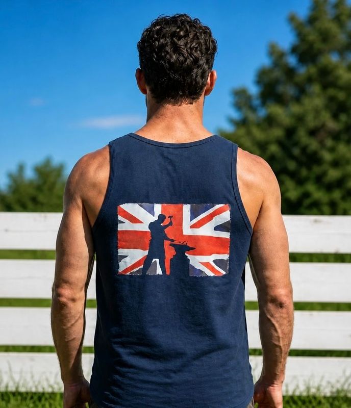Farrier/Blacksmith Flag Long Back Vest and Bandana Bundle