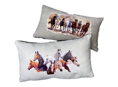 Linen and Suede Cushion