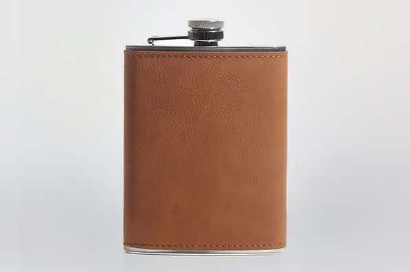 Laser Engraved Hip Flask with Design