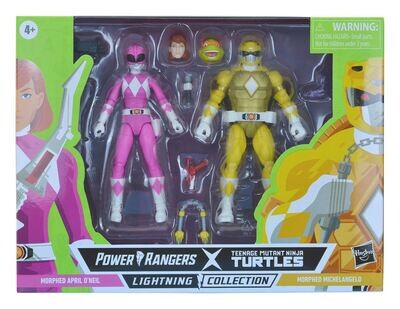 LIGHTNING COLLECTION POWER RANGERS X  TMNT APRIL &amp; MICHELANGELO