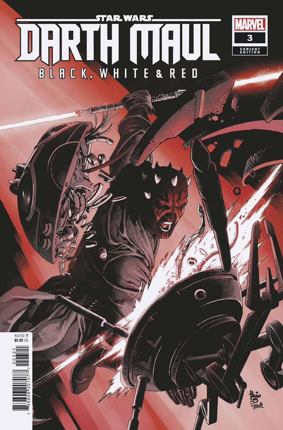 STAR WARS DARTH MAUL BLACK WHITE &amp; RED (2024) #3 CVR B