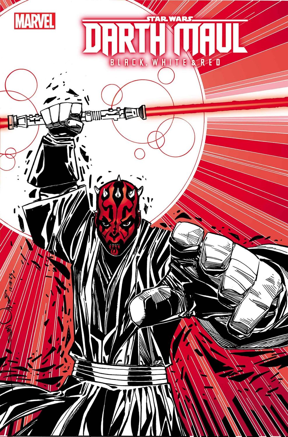 STAR WARS DARTH MAUL BLACK WHITE &amp; RED (2024) #4 CVR B