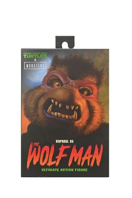 NECA UNIVERSAL MONSTERS X TEENAGE MUTANT NINJA TURLES RAPHAEL AS THE WOLFMAN