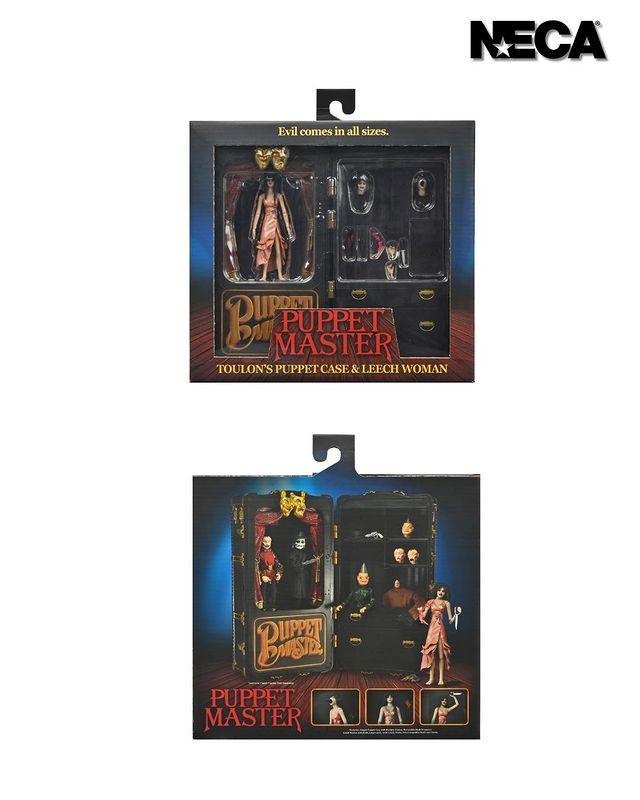 NECA PUPPET MASTER LEECH WOMAN AND TOULON&#39;S PUPPET CASE 2-PACK