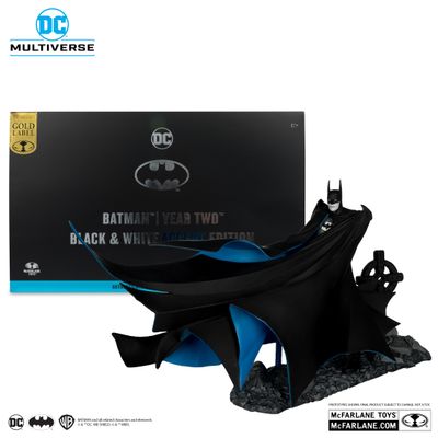 MCFARLANE DC MULTIVERSE BATMAN YEAR TWO BLACK AND WHITE ACCENT EDITION GOLD LABEL