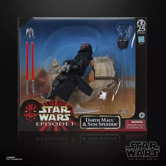 STAR WARS BLACK SERIES DARTH MAUL AND SITH SPEEDER 25TH ANNIVERSARY