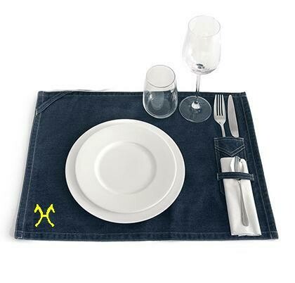 Platz-Set Jeans bestickt